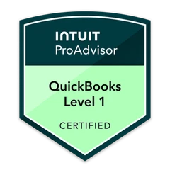 QuickBooks Certification Level 1 badge